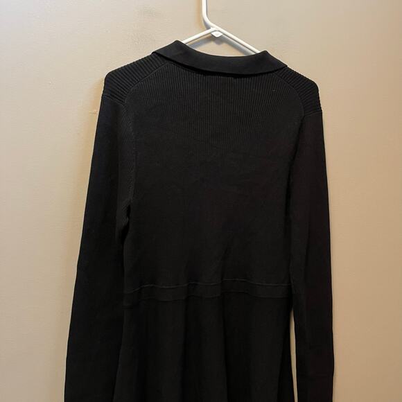 Boden Womens Ribbed Knit Mini Dress Sz 14 R Black Wool Cotton Fit & Flare New - Picture 6 of 8